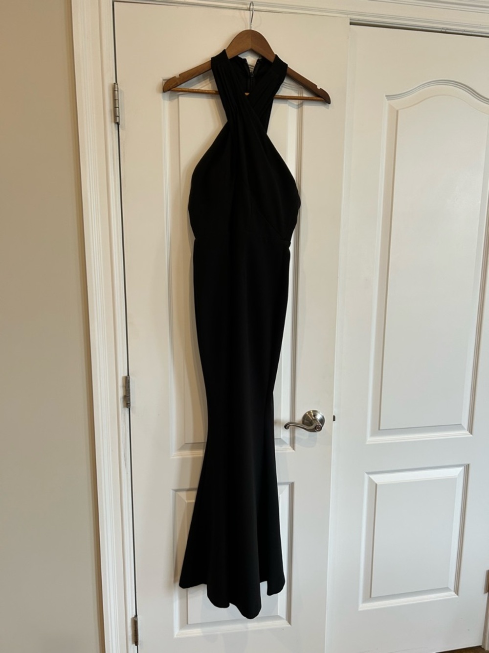JS Collections Black Halter Maxi Gown